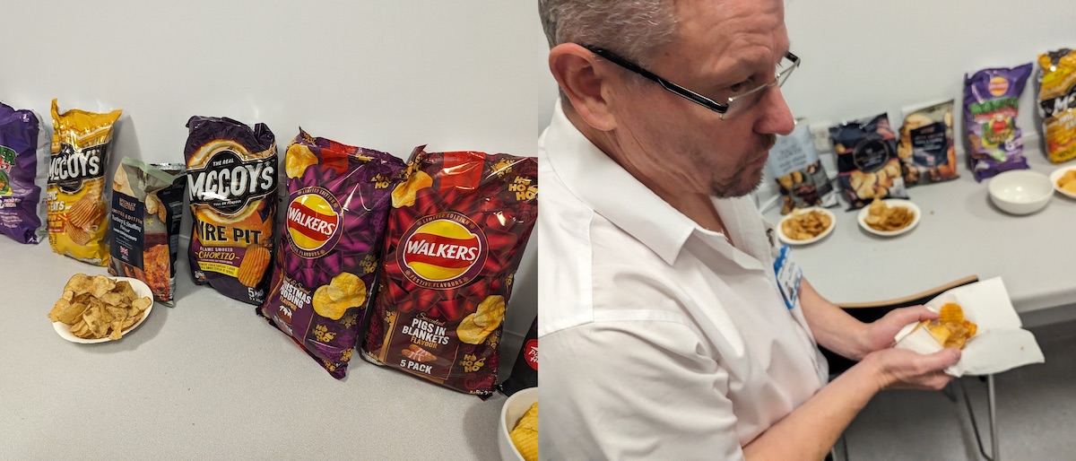 Impressive array of crisps consumed by Medical Physics team