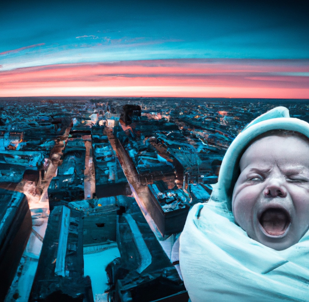 A newborn baby at South Pole City