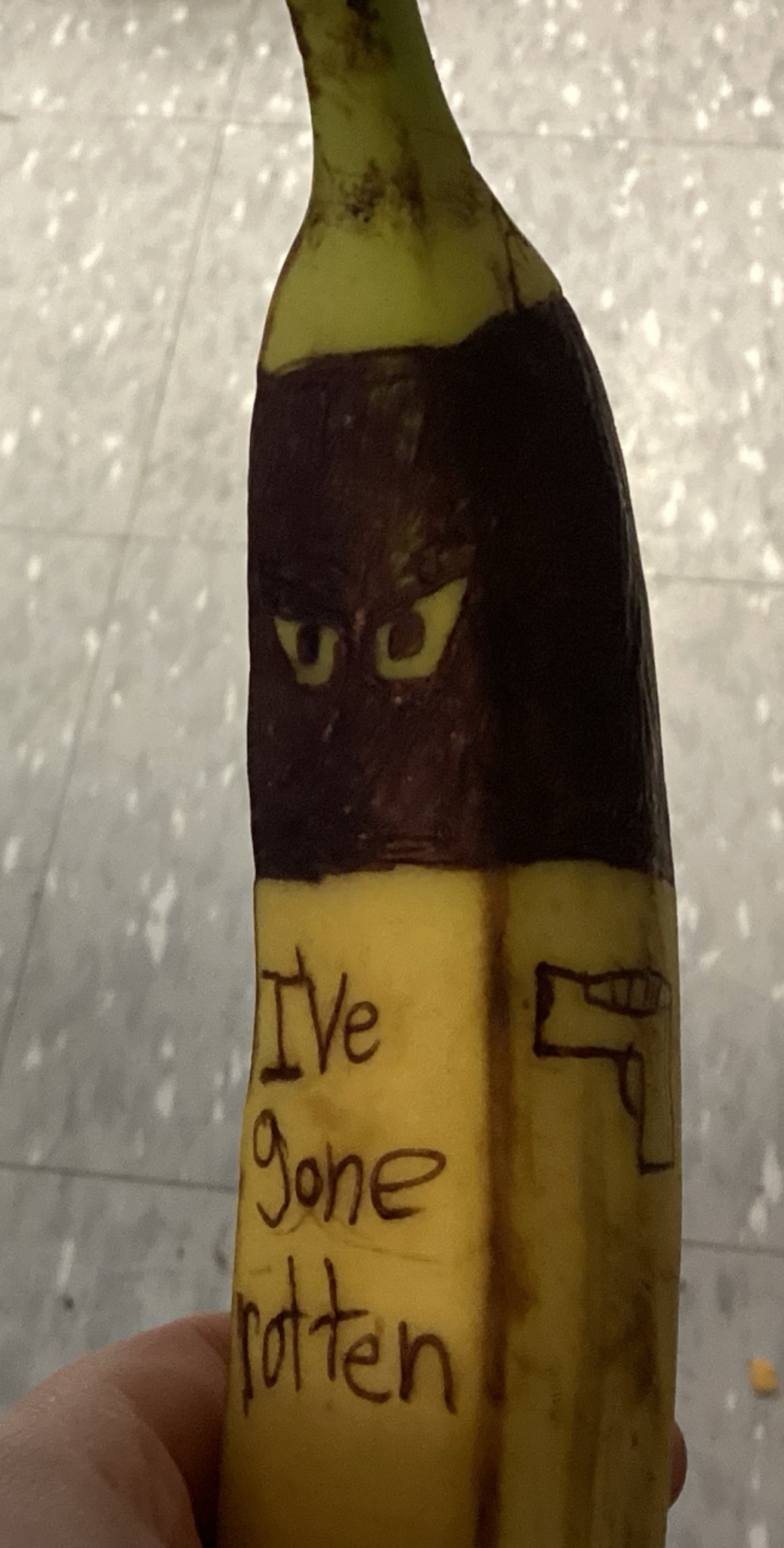 A rotten banana