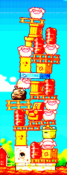 screenshot from Styscraper with 7 pigs stacked