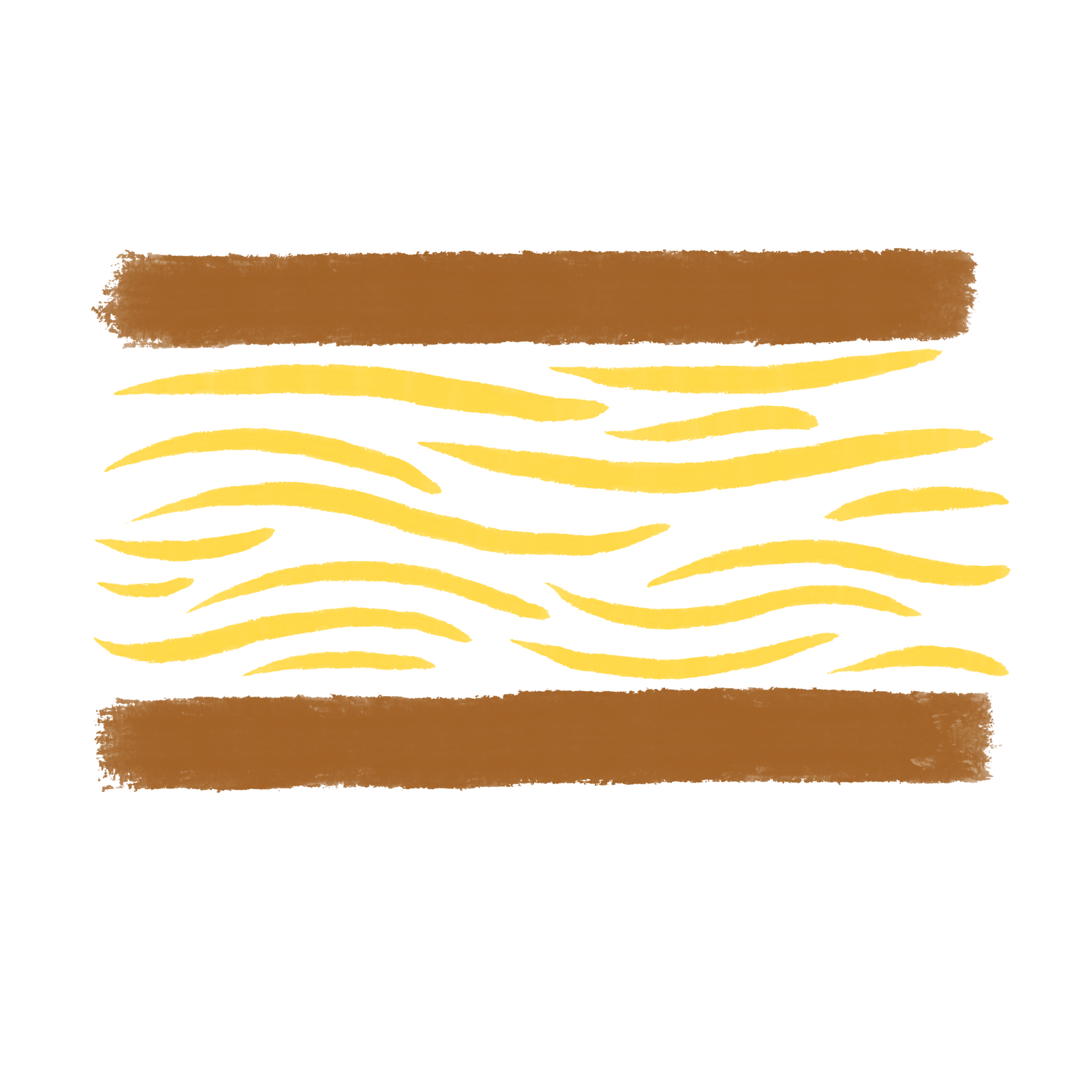 Brushstroke style side view of a brown crisp sandwich