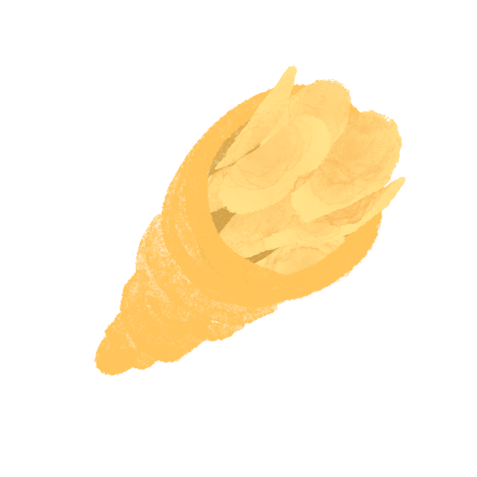 Brushstroke style cone of potato crisps
