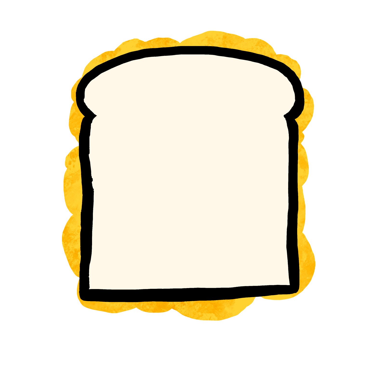 Overhead view of white bread crisp sandwich