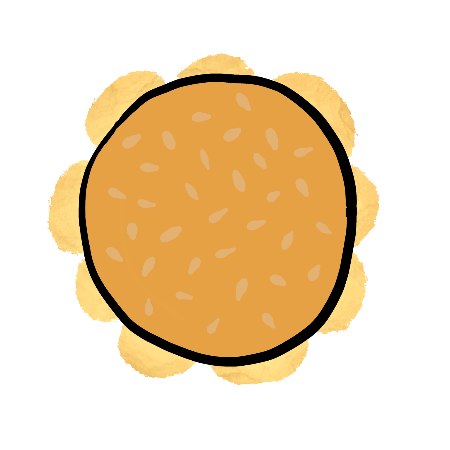 Overhead view of crisps in a sesame seed bun