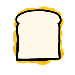 Overhead view of white bread crisp sandwich