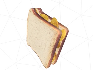 3D model of white crisp sandwich