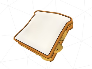 Cartoony 3D model of white crisp sandwich