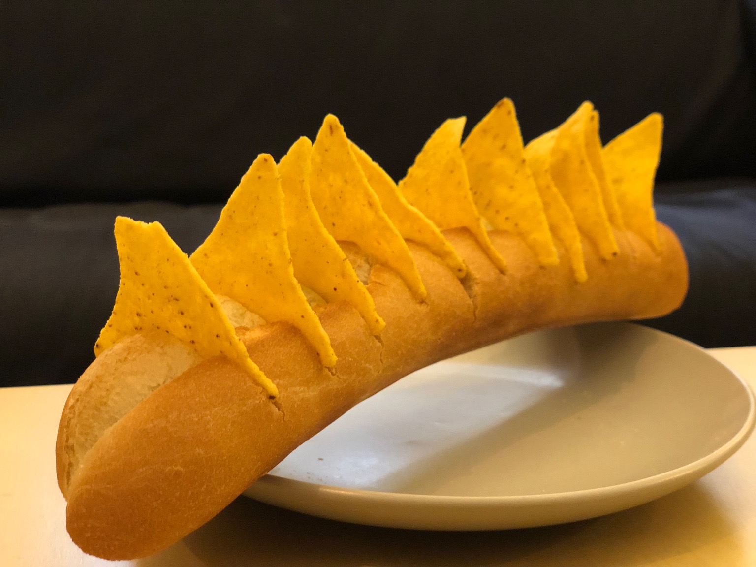 Doritos slotted in along a baguette