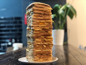 Entire brown loaf filled with crinkle-cut crisps