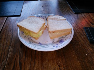 Double helping of crisps and white bread