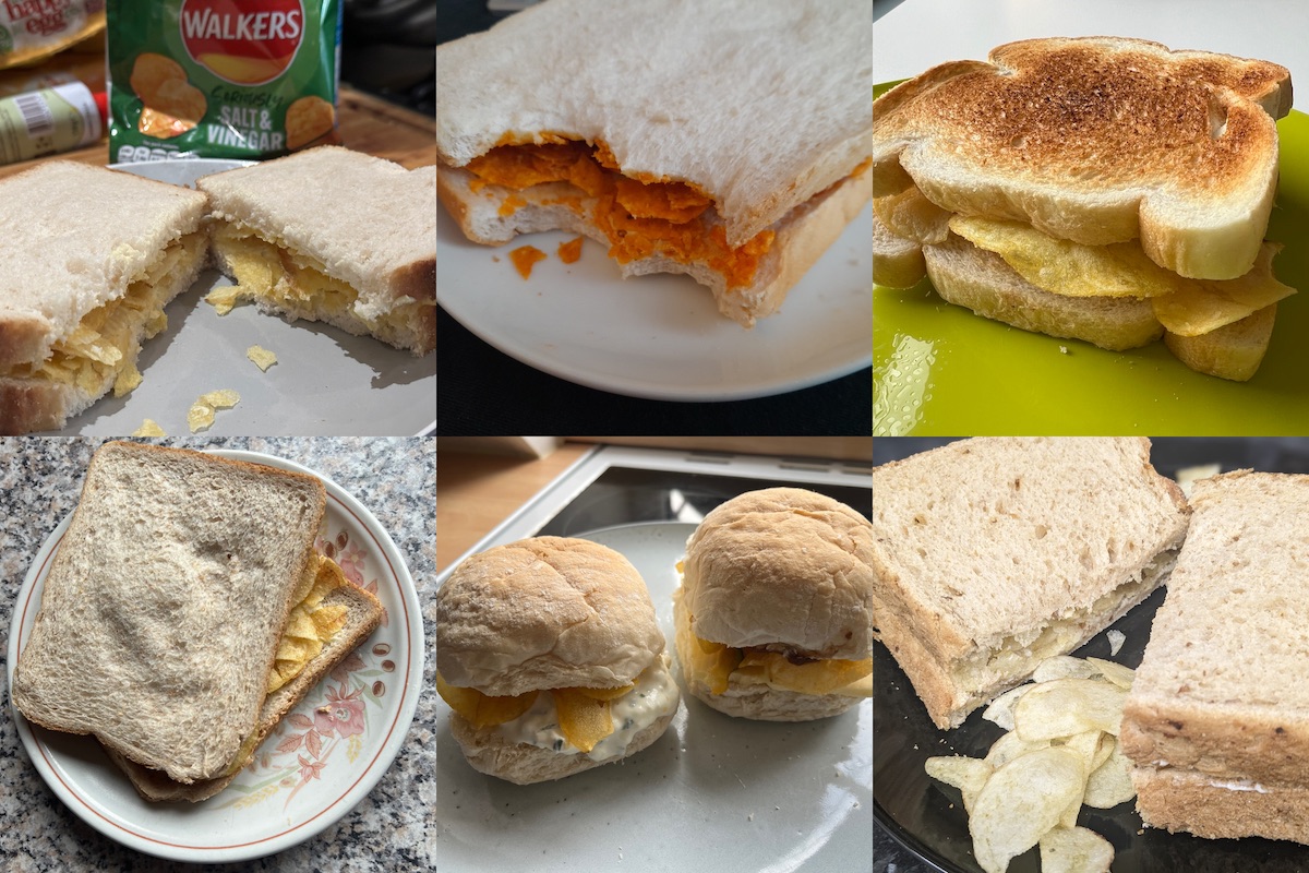 A variety of crisp sandwich lunches